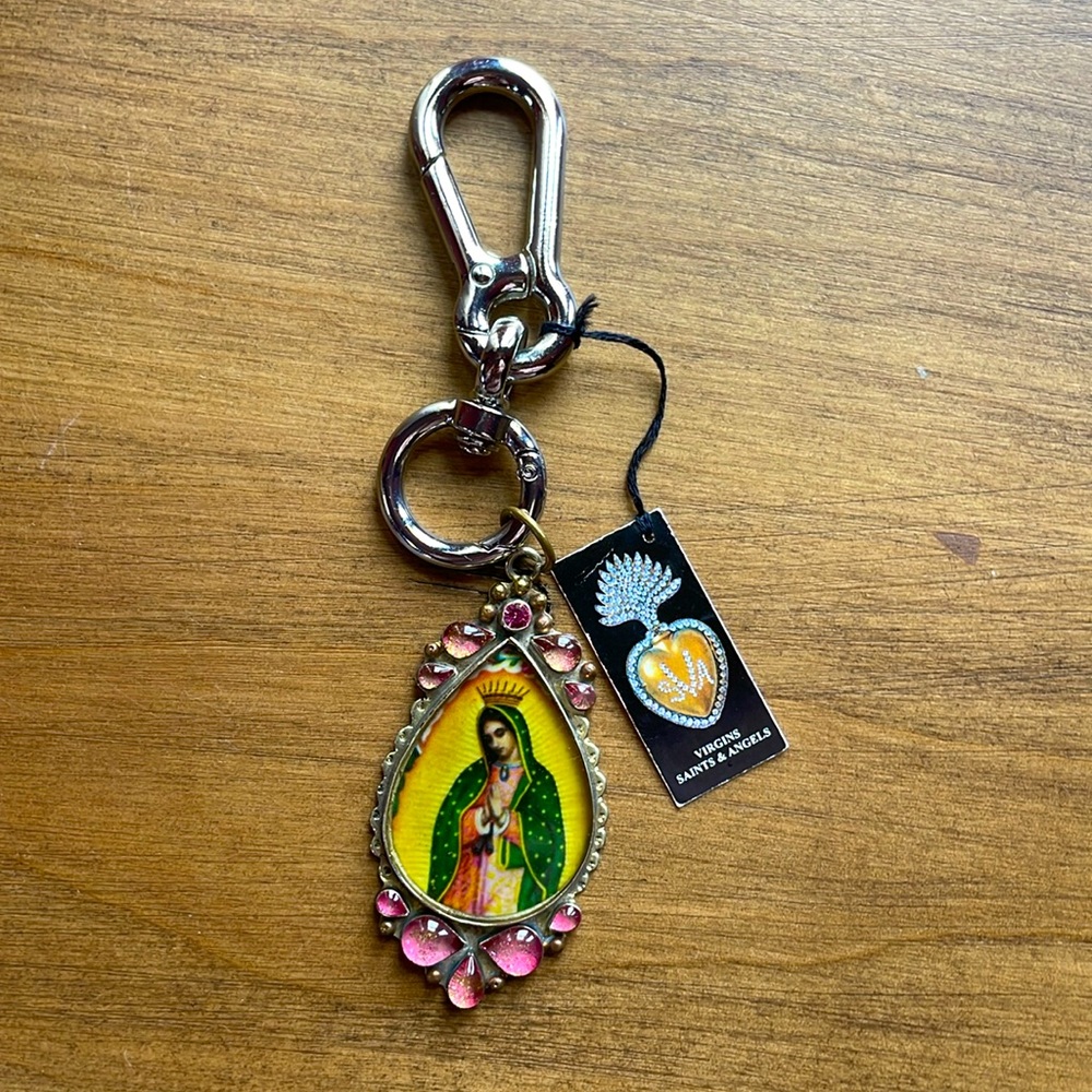 RARE FIND! VSA Deigns Our Lady of Guadalupe medallion keychain. Circa '90s